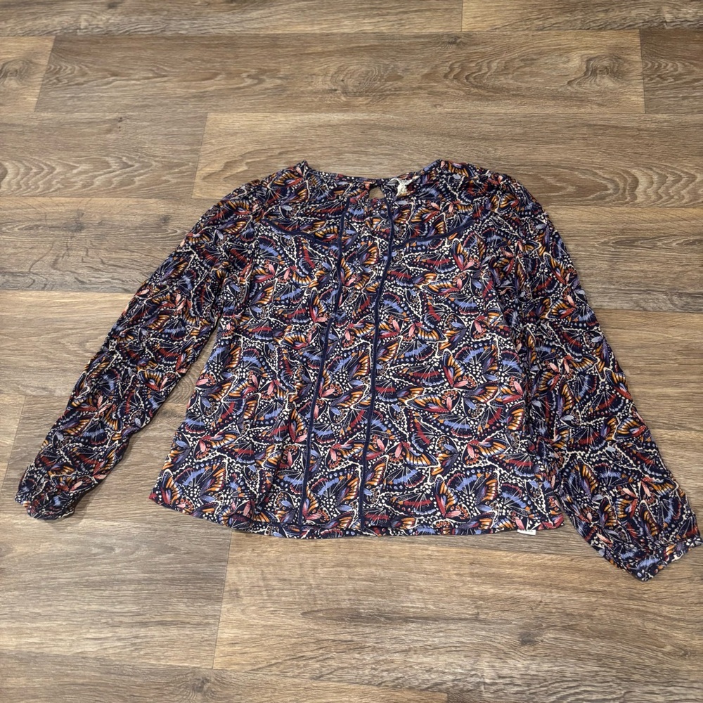 FatFace Charlee Abstract Butterfly Print Blouse – Women’s Size 10 Boho Top - Picture 2 of 7
